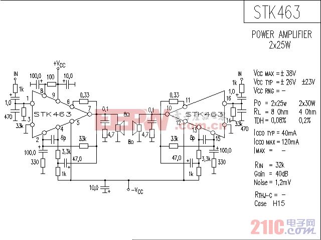 STK463音响IC电路图.gif
