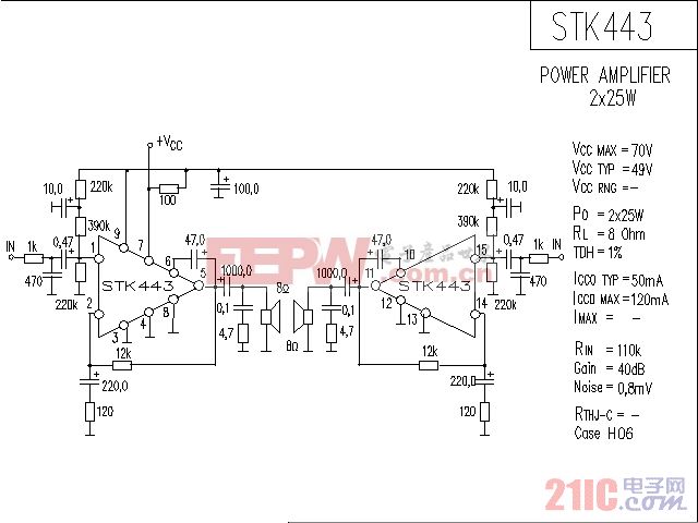 STK443音响IC电路图.gif