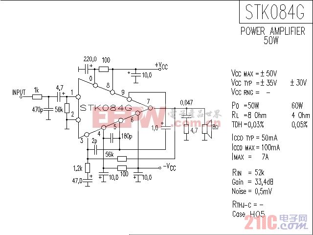 STK084G音响IC电路图.gif