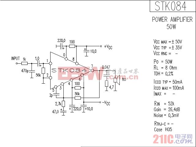 STK084音响IC电路图.gif