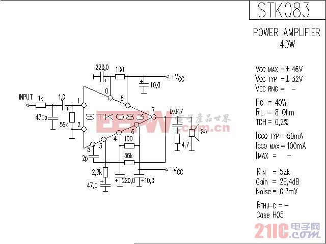 STK083音响IC电路图.gif