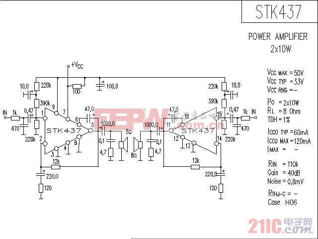 STK437音响IC电路图.gif
