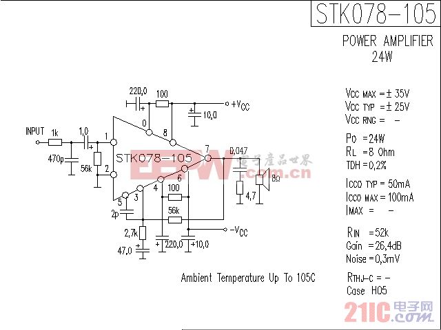 STK078-105音响IC电路图 .gif