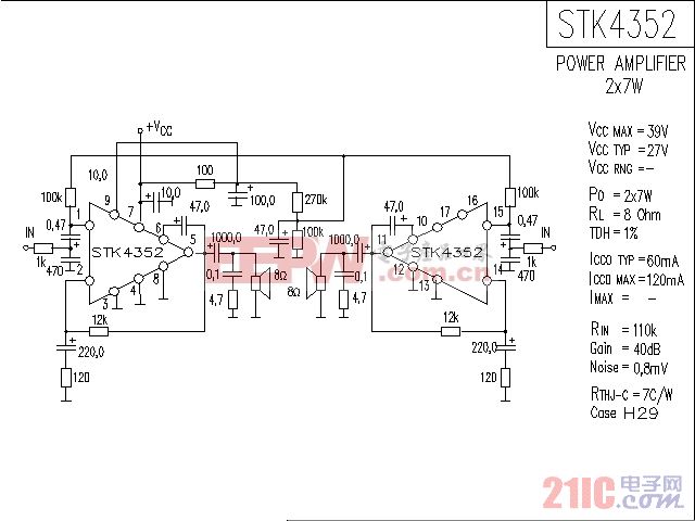 STK4352音响IC电路图.gif