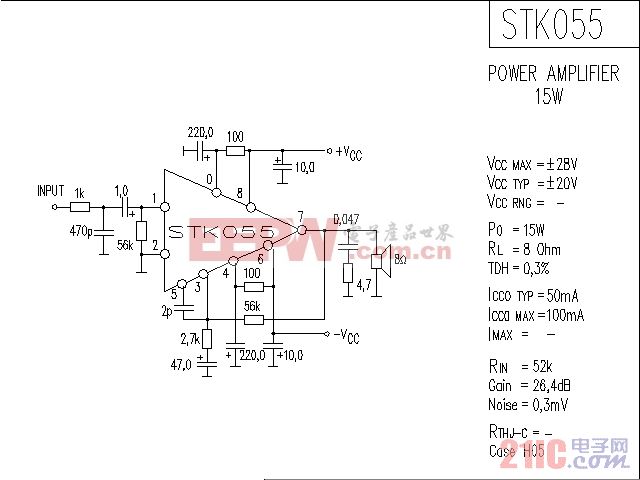 STK055音响IC电路图 .gif