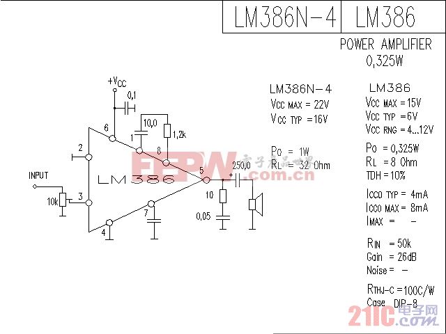 LM386音响IC放大电路图.gif