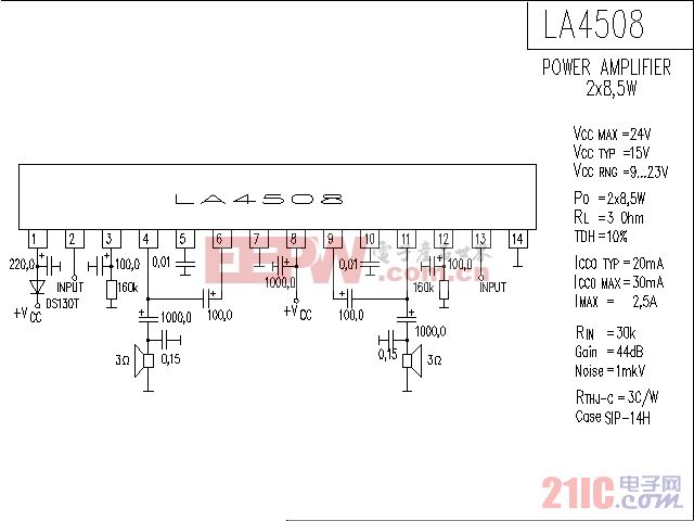 LA4508音响IC放大电路图.gif