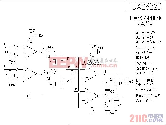 TDA2822D集成功放电路.gif