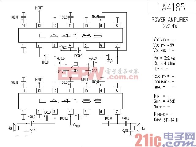 LA4185功率放大器电路图