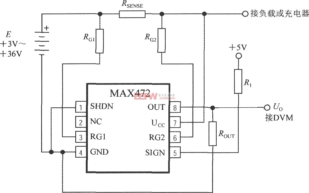 电流传感器MAX472应用电路