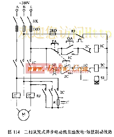 三相鼠笼式异步电动机自励发电-短接电机制动-电视机电路图-电子产品