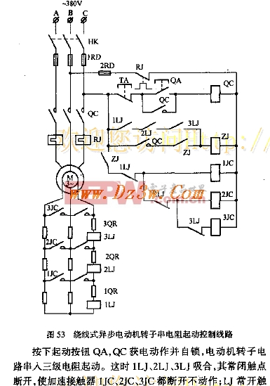 绕线式异步电动机转子串电阻起动控制