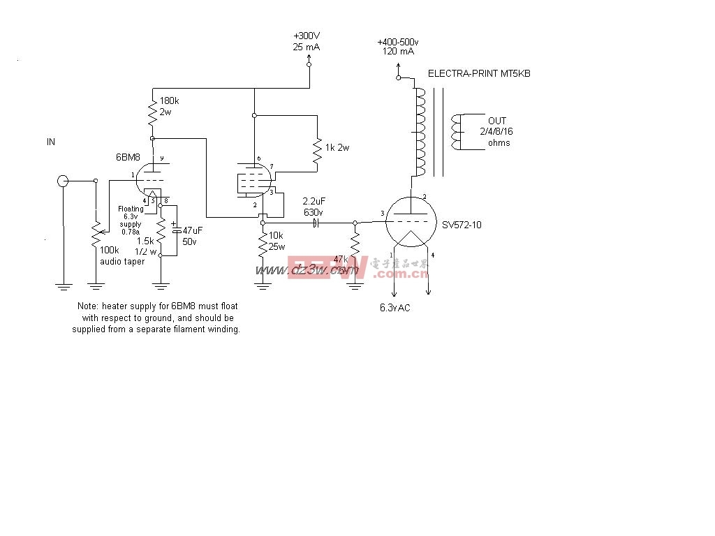 用SV572-10电子管做的单端甲类功率放大器(一
