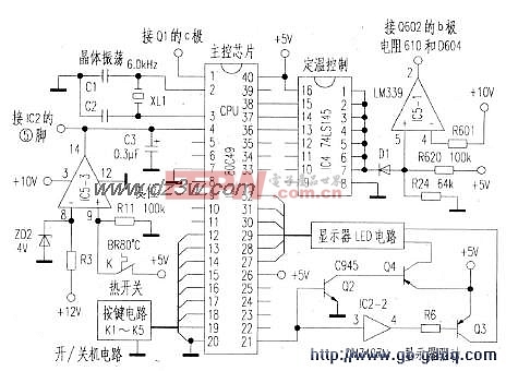 格力GC-16电磁炉开/关机转换控制电路原理电路图