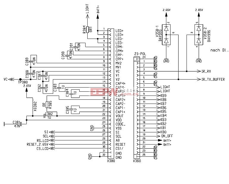 西门子6688液晶模块控制电路图