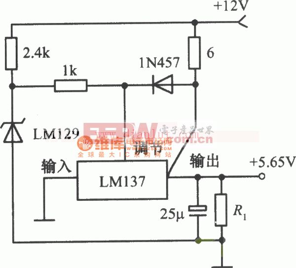 LM137构成的并联稳压电源电路
