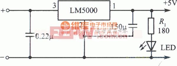 LM5000集成稳压器构成的3A稳压电源电路（给TTL集成电路供电）电路