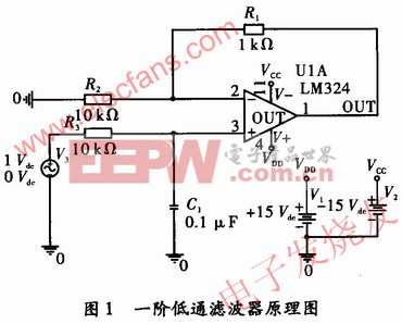 一階低通濾波器原理圖 www.elecfans.com