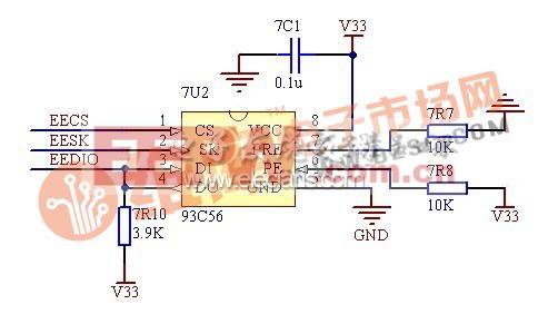 圖 2 EEPROM 電路設(shè)計(jì)原理圖