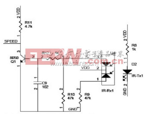 紅外對(duì)管電路原理圖