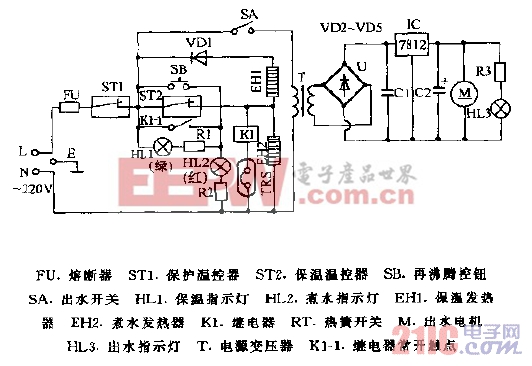 广日牌GR75-A-10电子热水瓶电路图.gif