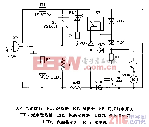 粤丰YE-323HB电子热水瓶电路图.gif