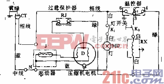 长庆牌BCD-174B型电冰箱电路.gif