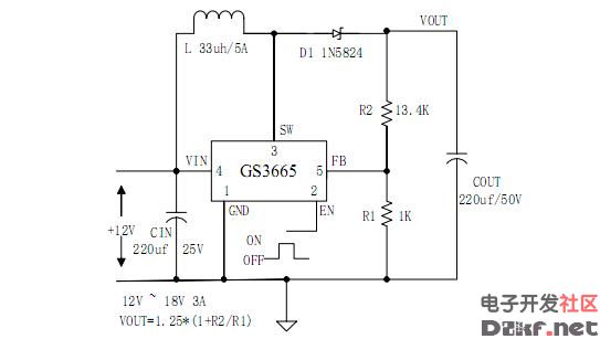 GS366512V升压18V、24V、32V、36V、42V升压电路原理及电路图