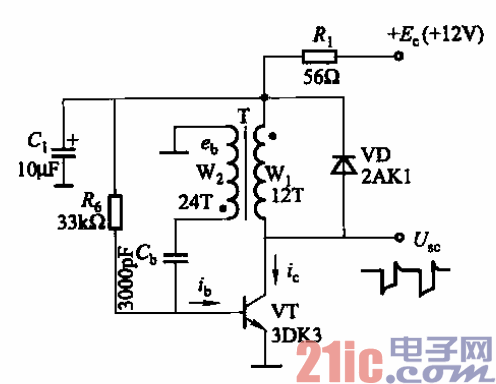 自激间歇振荡器基本电路