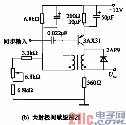 自激间歇振荡器实用电路b