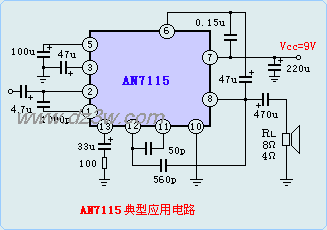 功放芯片AN7115应用电路