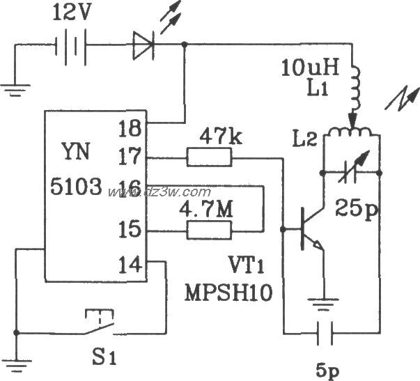 YN5103构成的射频遥控编
