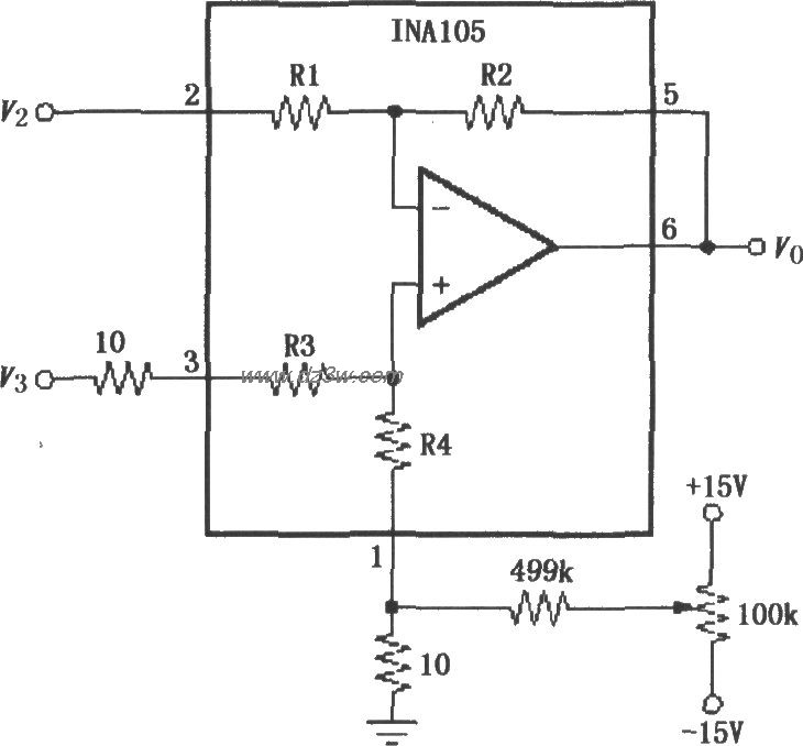 INA105可微调失调电压电