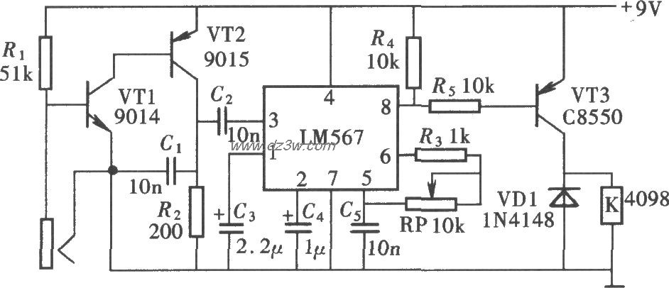 频率式电子密码锁(LM567