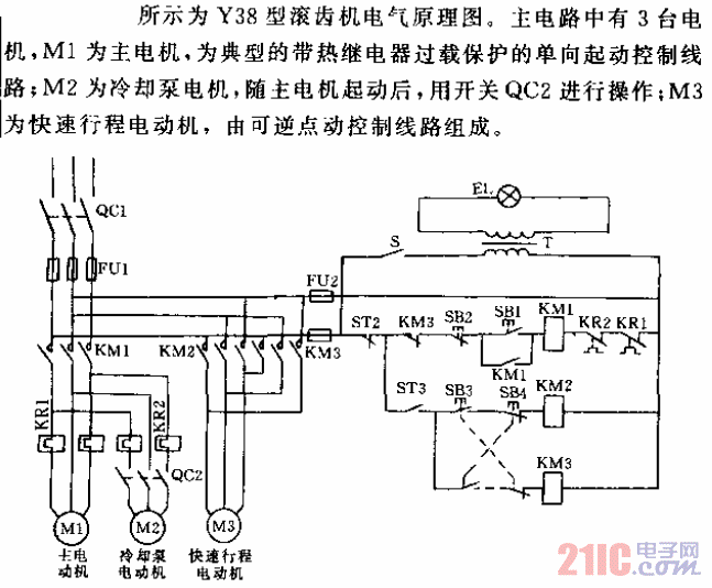 Y38型滚齿机电气原理图电路