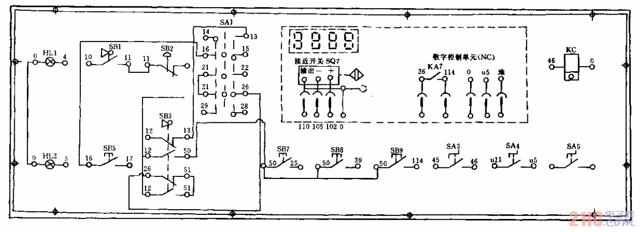 JDW91-10型外定位冲槽机电气箱面板接线图