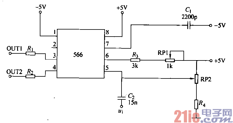 NE566构成的频率调制器