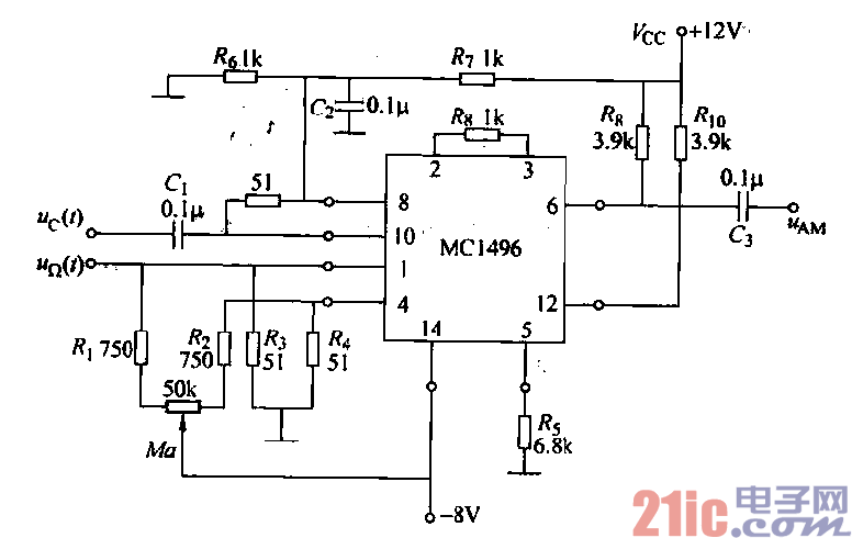 用MC1496构成的调幅电路