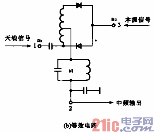 下变频器的电路结构及等效电路b