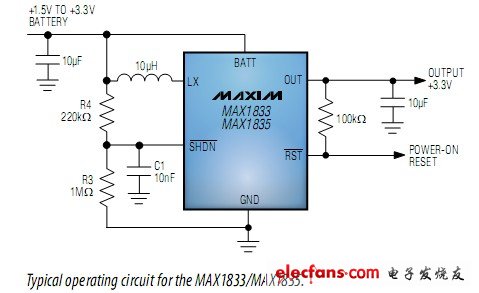MAX1833/MAX1835的典型工作电路
