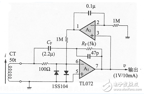 电流互感器的低频率补偿电路图