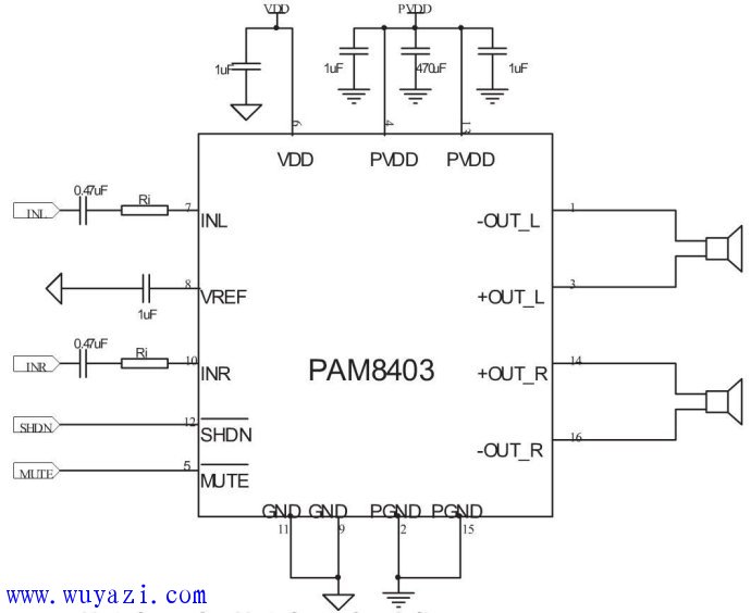 pam8403数字功放芯片d类功放资料
