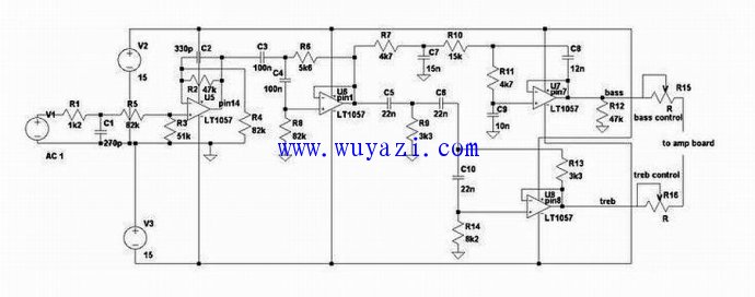 惠威D1080MKII音箱前级分频电路图