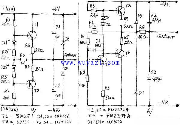 基于双极结型晶体管(BJT)电压分割器电路图