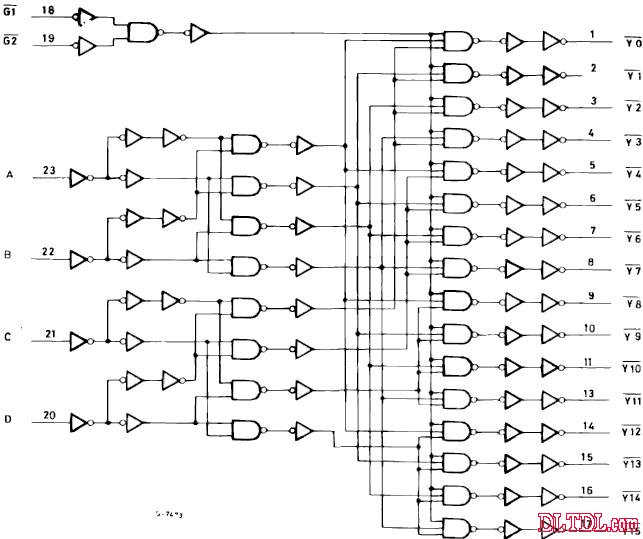 74hc154中文资料|引脚图及功能|应用电路图