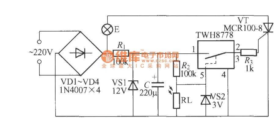 使用twh8778的光控路灯电路(2)-控制电路