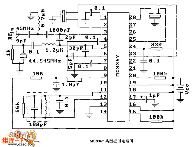 mc3367 (通信设备)fm接收机电路图-遥控电路