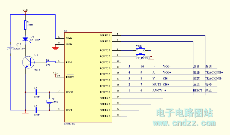 彩电遥控器38-遥控电路