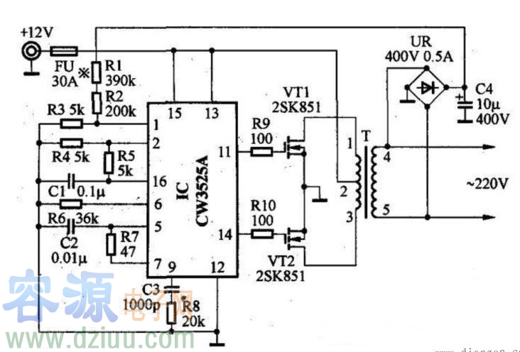 自制最简单12v转220v逆变器制作及电路图（车载大功率）