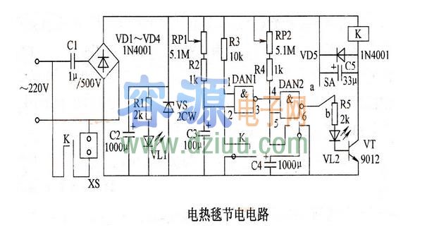 電熱毯節電電路圖（CD4011）